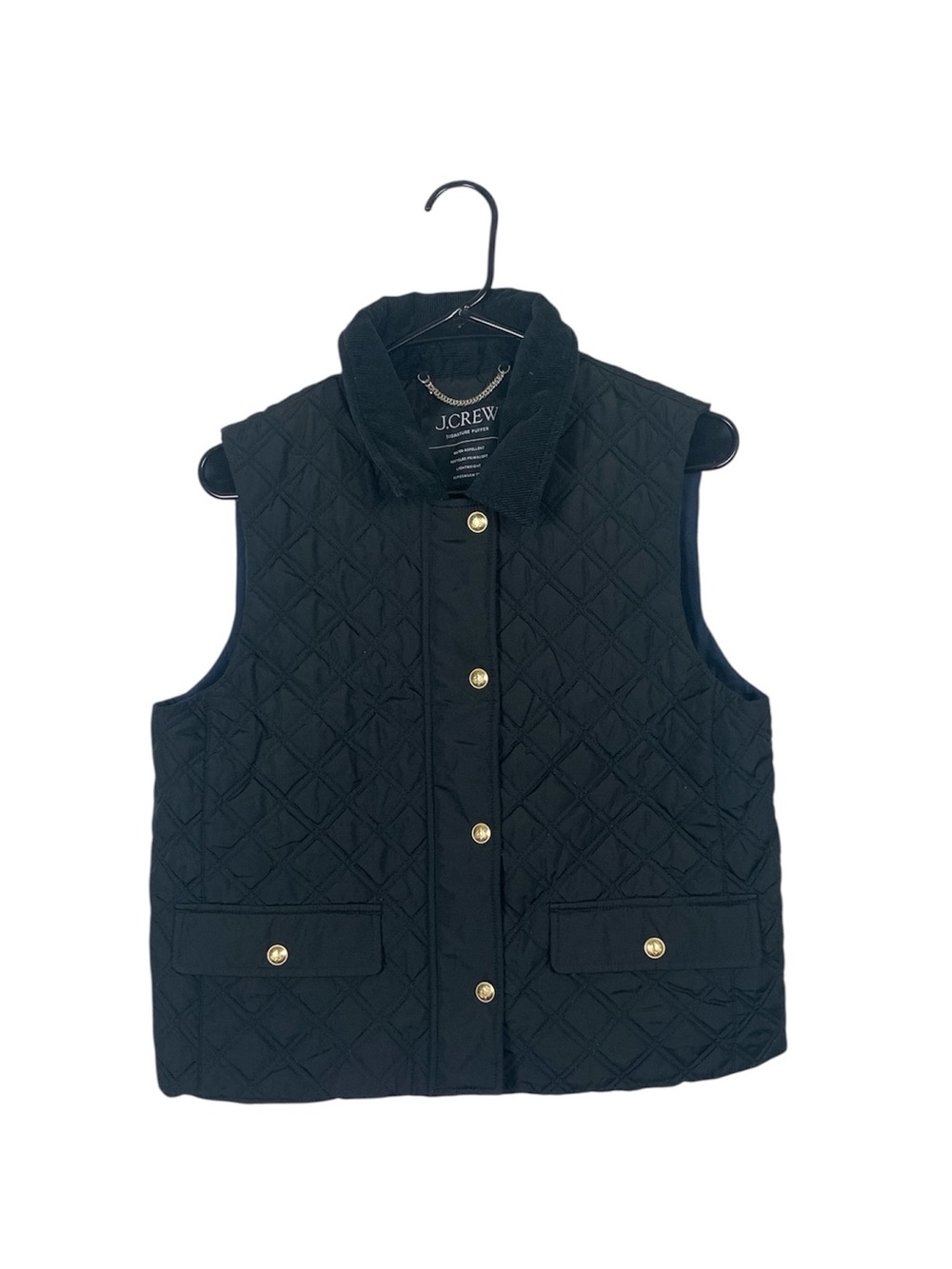 J crew quilted barn vest puffer in black size medium